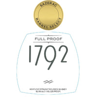 Buy 1792 Full Proof Bourbon Sazerac Barrel Select Online -Craft City
