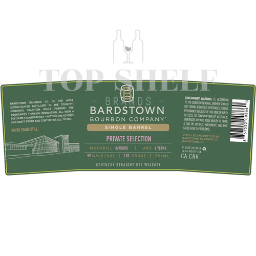 Buy Bardstown Bourbon Single Barrel Private Selection Rye Online -Craft City
