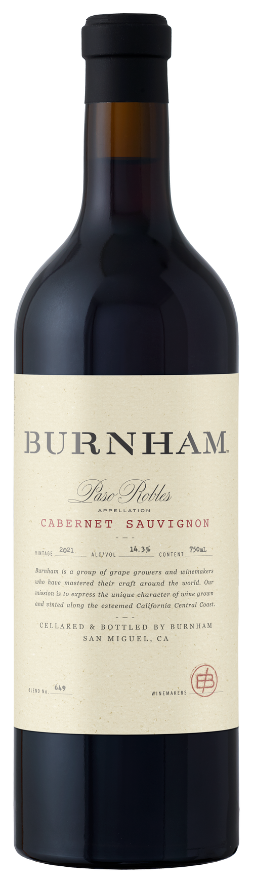 Buy Burnham Cabernet Sauvignon Paso Robles 21 750ML Online -Craft City