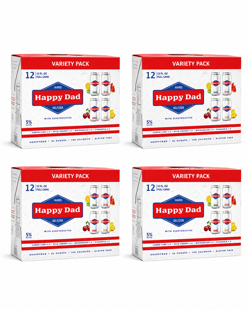 Happy Dad Hard Seltzer 4 Variety Pack 12pk Bundle