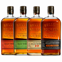 Bulleit Bourbon, Rye, 10 Year & Barrel Strength 4PK Whiskey Bundle
