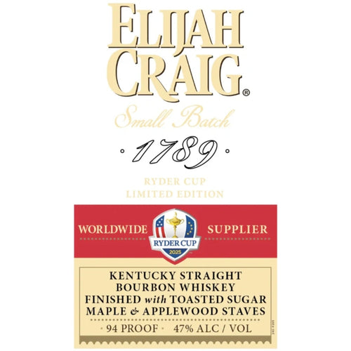 Buy Elijah Craig Ryder Cup 2025 Edition Bourbon Online -Craft City