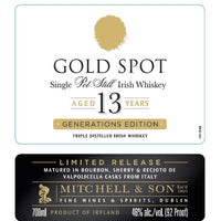 Buy Gold Spot Generations Edition 13 Year Old Irish Whiskey Online -Craft City