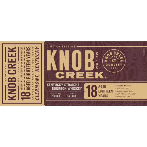 Buy Knob Creek 18 Year Old Bourbon Limited Edition Batch 003 Online -Craft City
