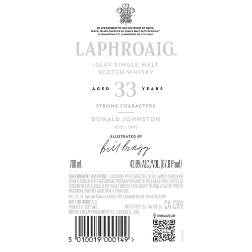 Buy Laphroaig 33 Year Old Strong Characters Donald Johnston Online -Craft City