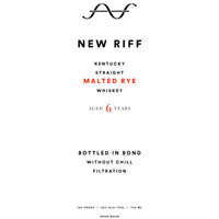Buy New Riff 6 Year Old Bottled in Bond Malted Rye Whiskey Online -Craft City