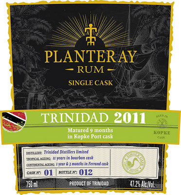 Buy Planteray Gold Rum Single Cask 12 Yr 94.4 750ML Online -Craft City