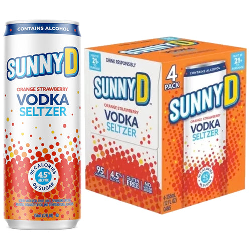 Buy SunnyD Vodka Seltzer Orange Strawbery 4pk Online -Craft City