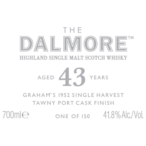 Buy The Dalmore 43 Year Old Grahamôs 1952 Single Harvest Tawny Port Cask Online -Craft City