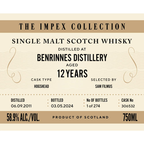 Buy The ImpEx Collection Benrinnes Distillery 12 Year Old Online -Craft City