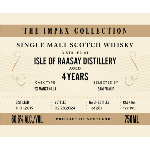Buy The ImpEx Collection Isle of Raasay Distillery 4 Year Old Online -Craft City