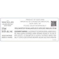 Buy The Macallan 5 Year Old 2018 Vintage 375ml Online -Craft City