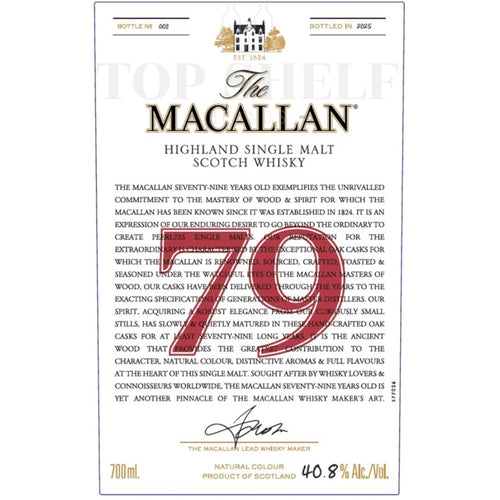 Buy The Macallan 79 Year Old Scotch Online -Craft City