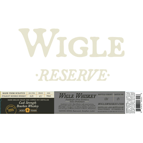 Buy Wigle Cask Strength Bourbon Online -Craft City