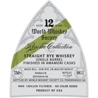 Buy World Whiskey Society Reserve Collection 12 Year Rye Finished in Awamori Casks Online -Craft City
