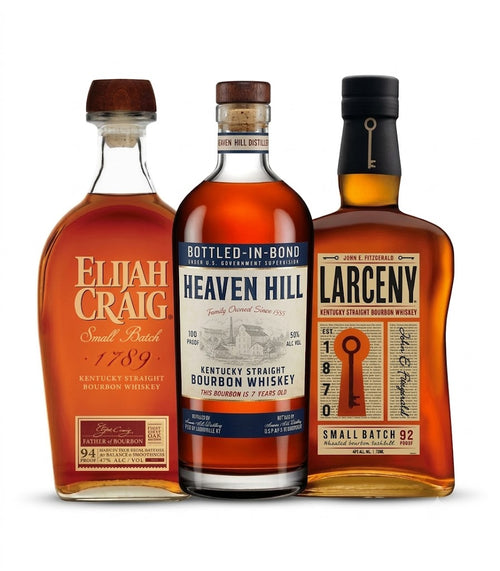 Elijah Craig, Heaven Hill & Larceny Bourbon 3PK Bundle