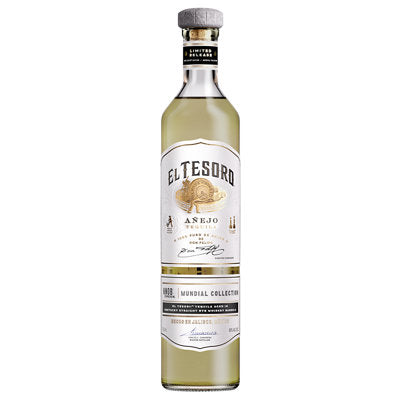 El Tesoro Tequila Añejo Mundial Collection Aged In Knob Creek El Tesoro Kentucky Straight Rye Barrels 80 750ML