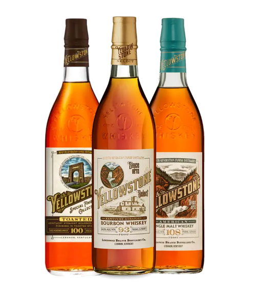 Yellowstone Bourbon & American Single Malt 3PK Whiskey Bundle