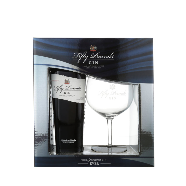 Buy Fifty Pounds London Dry Gin Rare & Handcrafted W  Balloon Glass Online