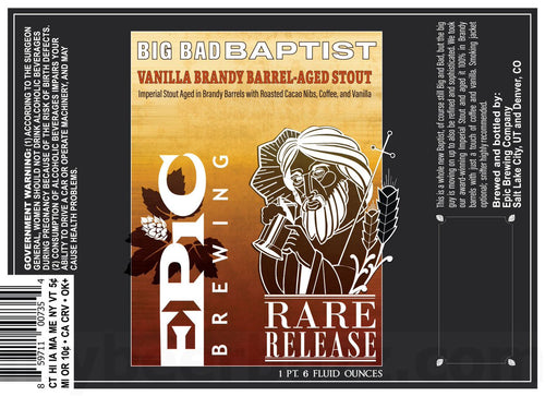 Epic Big Bad Baptist Vanilla Brandy Barrel Aged