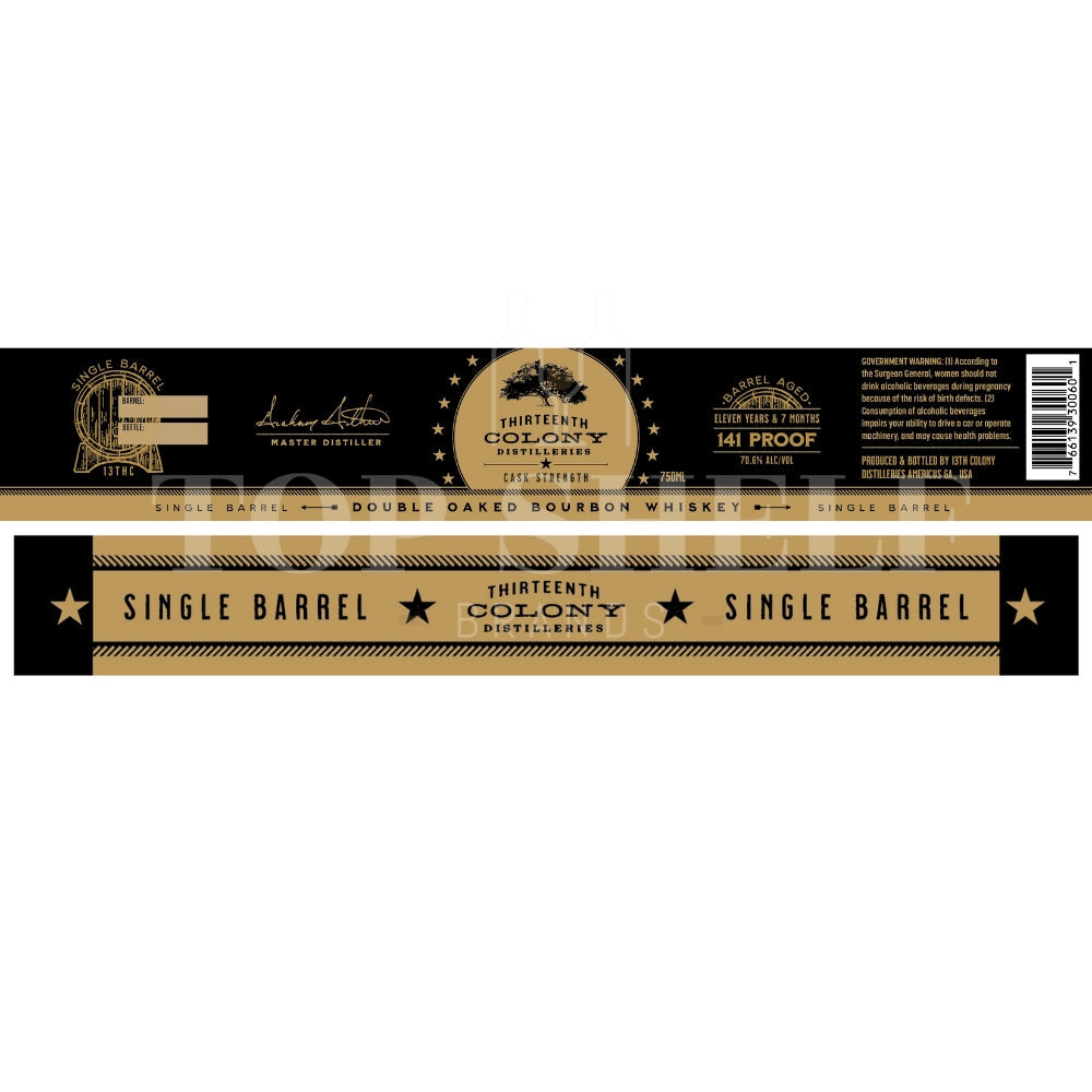 Buy 13th Colony Single Barrel Double Oaked Bourbon Online -Craft City