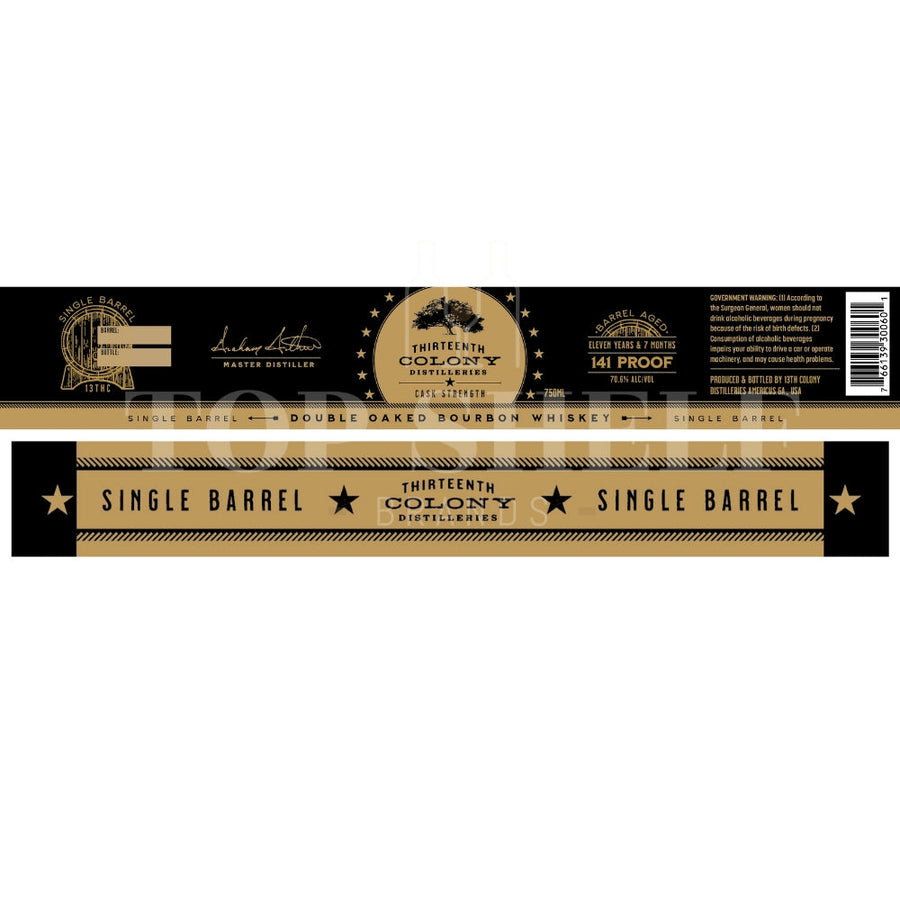 Buy 13th Colony Single Barrel Double Oaked Bourbon Online -Craft City
