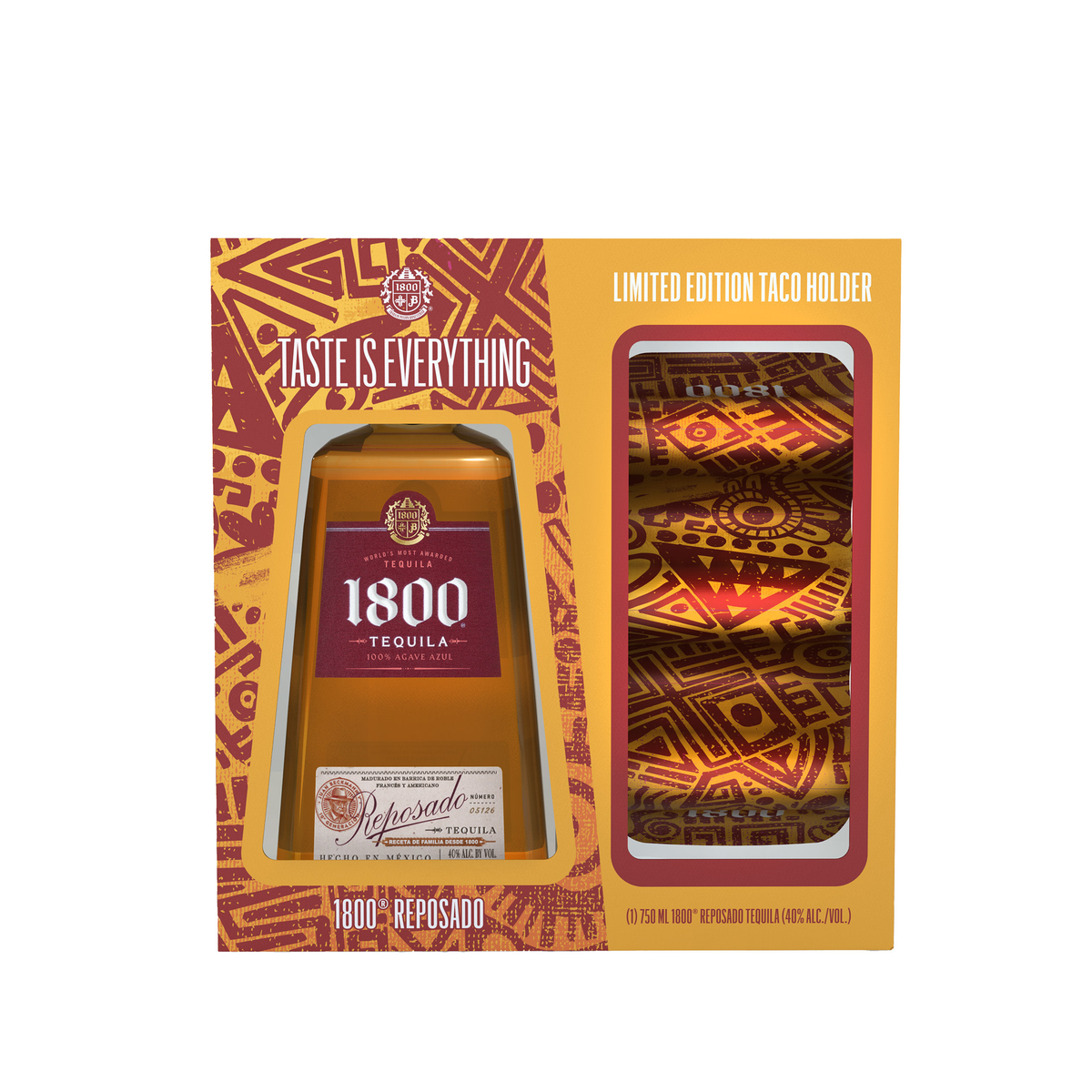 Buy 1800 Tequila Reposado W/taco Holder 750ML Online -Craft City