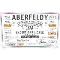 Buy Aberfeldy 39 Year Old Exceptional Cask Series Online -Craft City