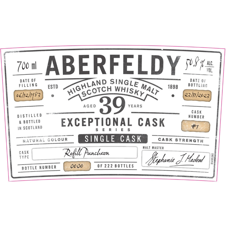 Buy Aberfeldy 39 Year Old Exceptional Cask Series Online -Craft City