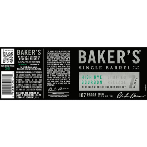 Buy Bakerôs 7 Year Old Single Barrel High Rye Bourbon Online -Craft City
