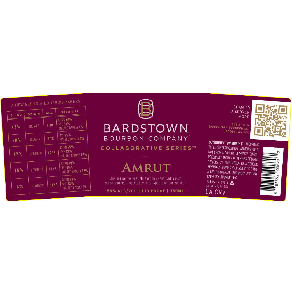 Buy Bardstown Bourbon Collaborative Series Amrut Blended Whiskey Online -Craft City