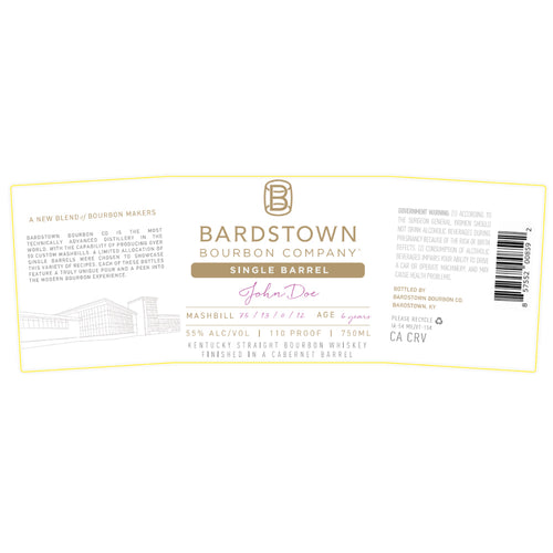 Buy Bardstown Bourbon Single Barrel Bourbon Finished in a Cabernet Barrel Online -Craft City