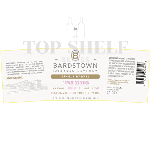 Buy Bardstown Bourbon Single Barrel Private Selection Bourbon Online -Craft City