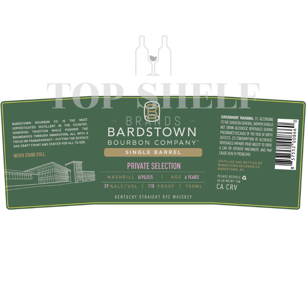 Buy Bardstown Bourbon Single Barrel Private Selection Rye Online -Craft City