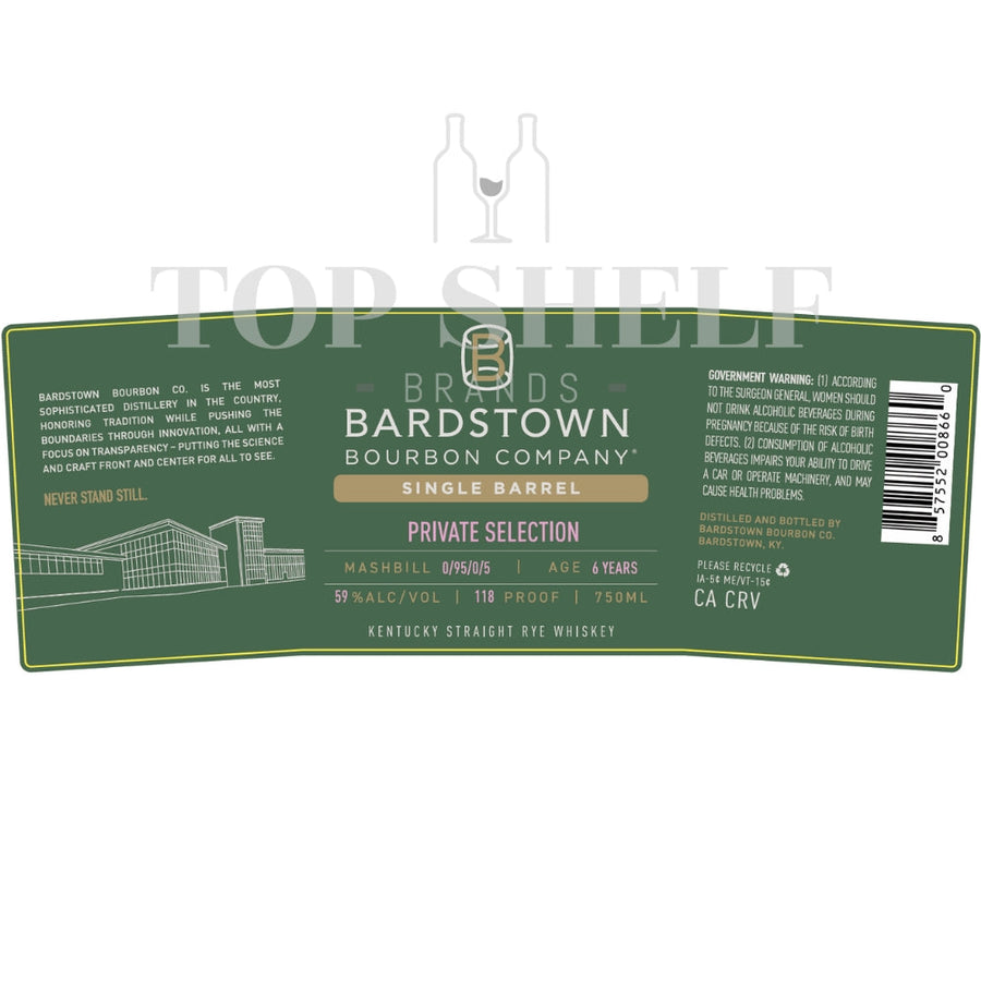 Buy Bardstown Bourbon Single Barrel Private Selection Rye Online -Craft City