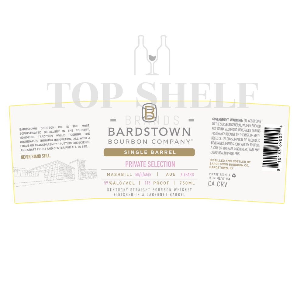 Buy Bardstown Private Selection Bourbon Finished in Cabernet Barrel Online -Craft City