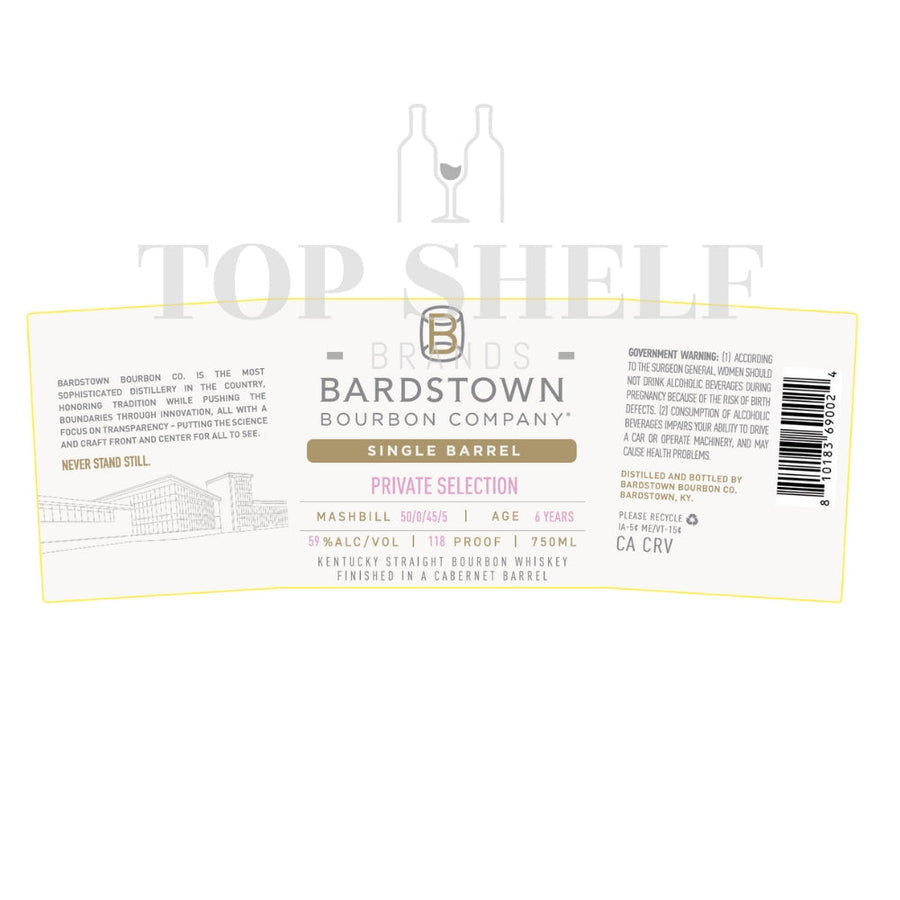 Buy Bardstown Private Selection Bourbon Finished in Cabernet Barrel Online -Craft City