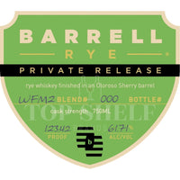 Buy Barrell Rye Private Release Blend #WFM2 Online -Craft City