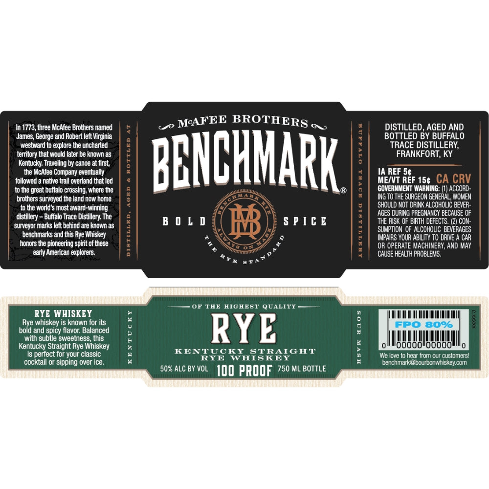 Buy Benchmark Rye Whiskey Online -Craft City