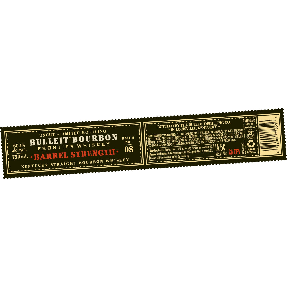 Buy Bulleit Barrel Strength Bourbon Batch 08 Online -Craft City