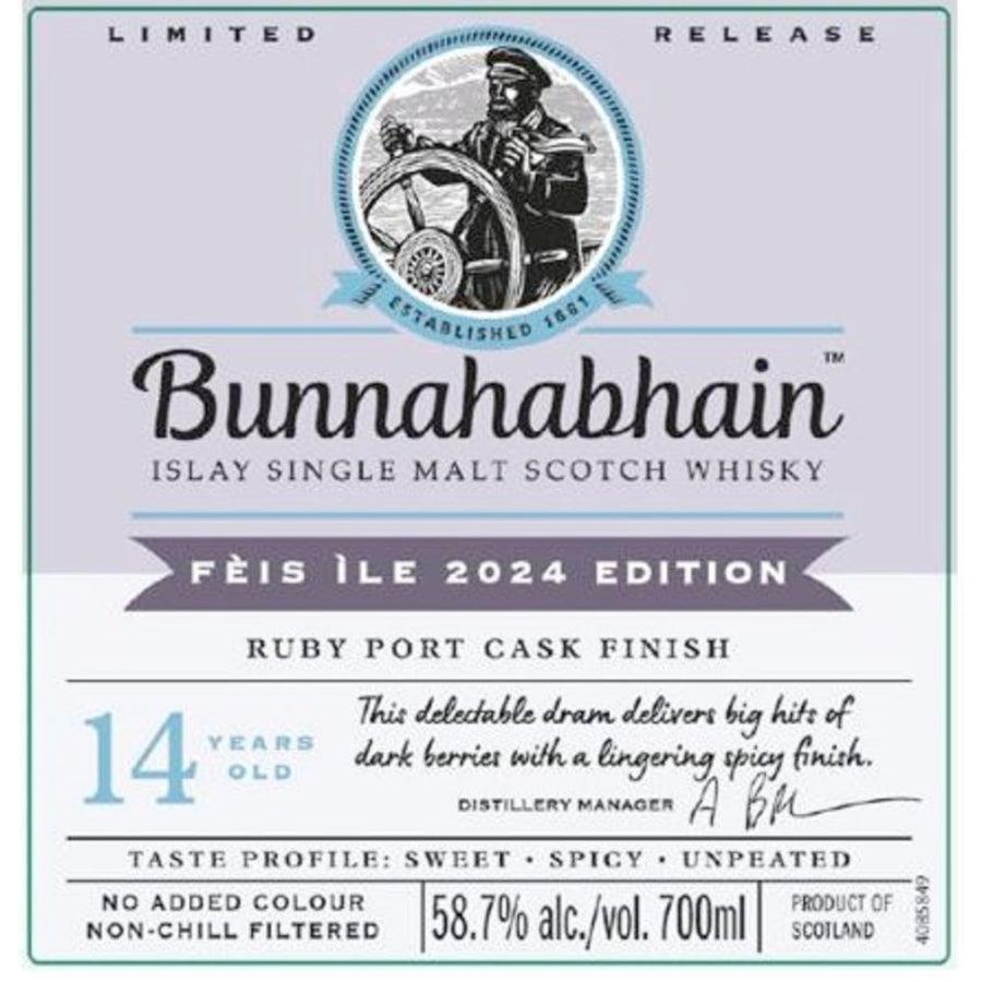 Buy Bunnahabhain F®is le 2024 Ruby Port Cask Finish Online -Craft City