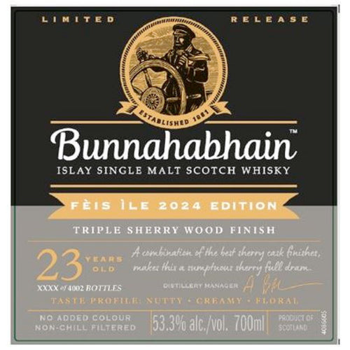 Buy Bunnahabhain F®is le 2024 Triple Sherry Wood Finish Online -Craft City