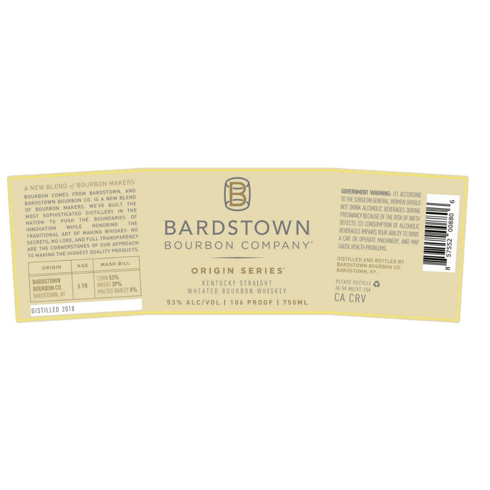 Bardstown Bourbon Company Origin Series Straight Wheated Bourbon