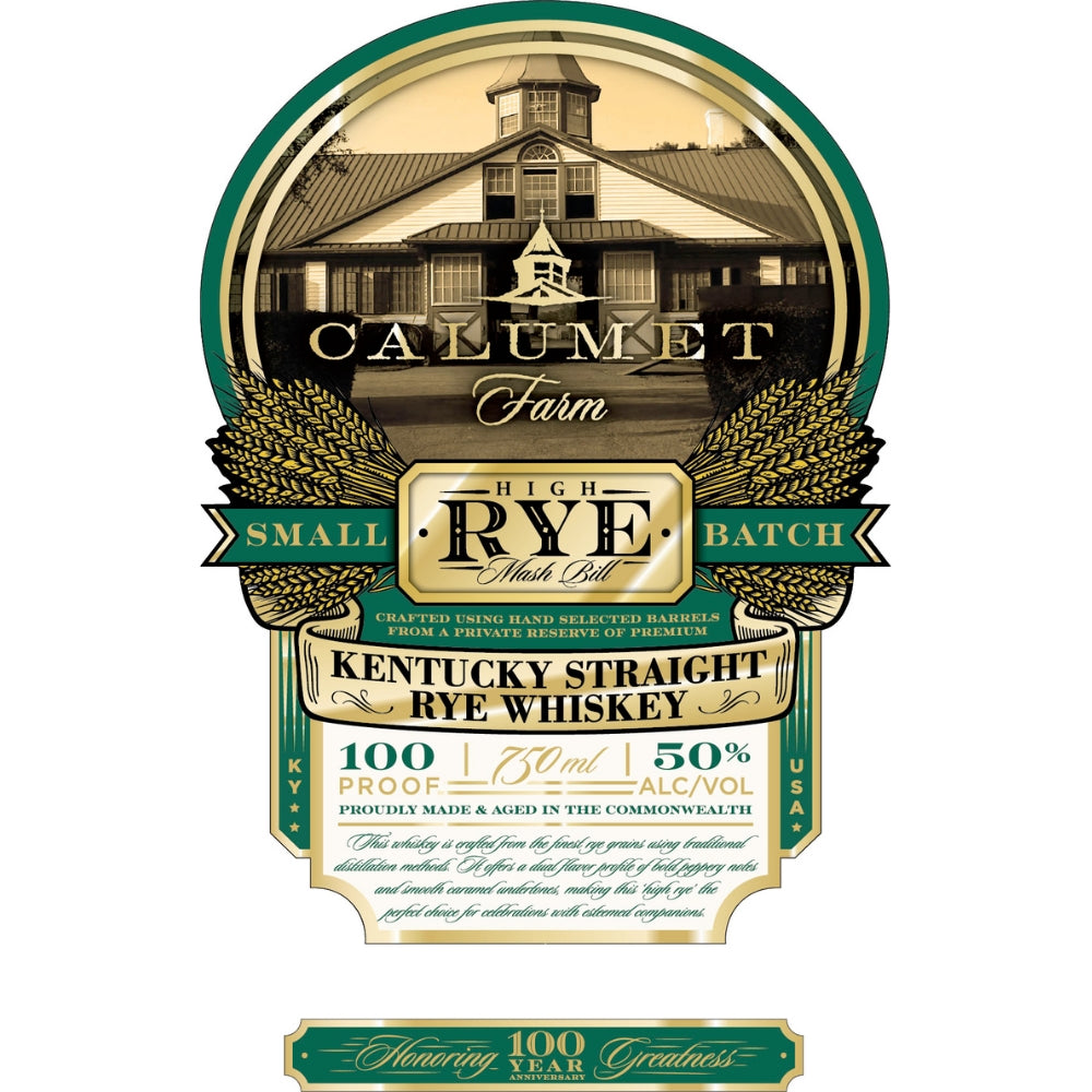 Buy Calumet Farm 100th Anniversary High Rye Mashbill Rye Online -Craft City