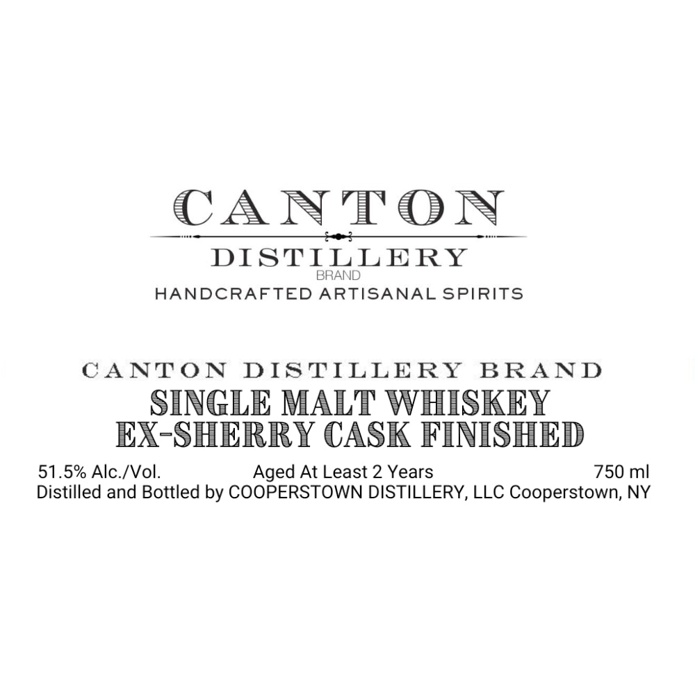 Buy Canton Distillery Ex-Sherry Cask Finished Single Malt Whiskey Online -Craft City