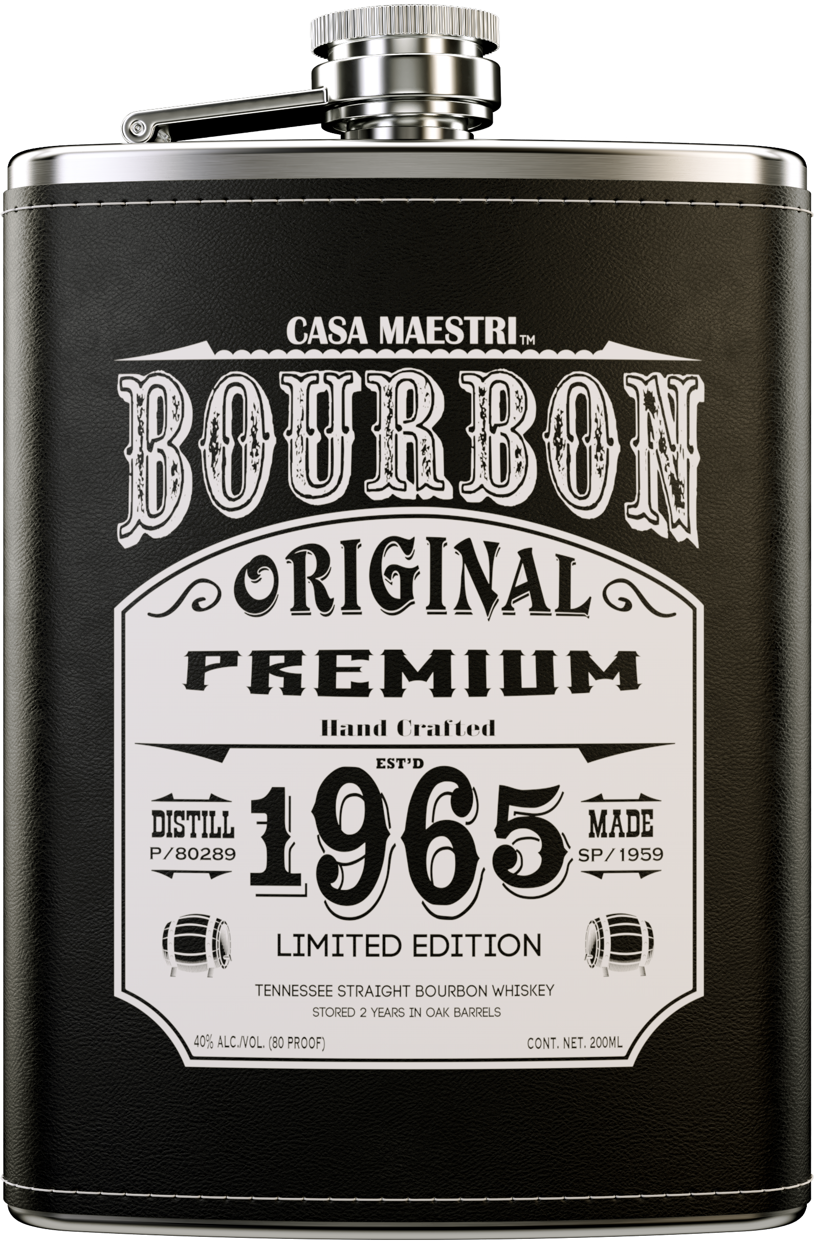 Buy Casa Maestri Bourbon Flask 200ML Online -Craft City