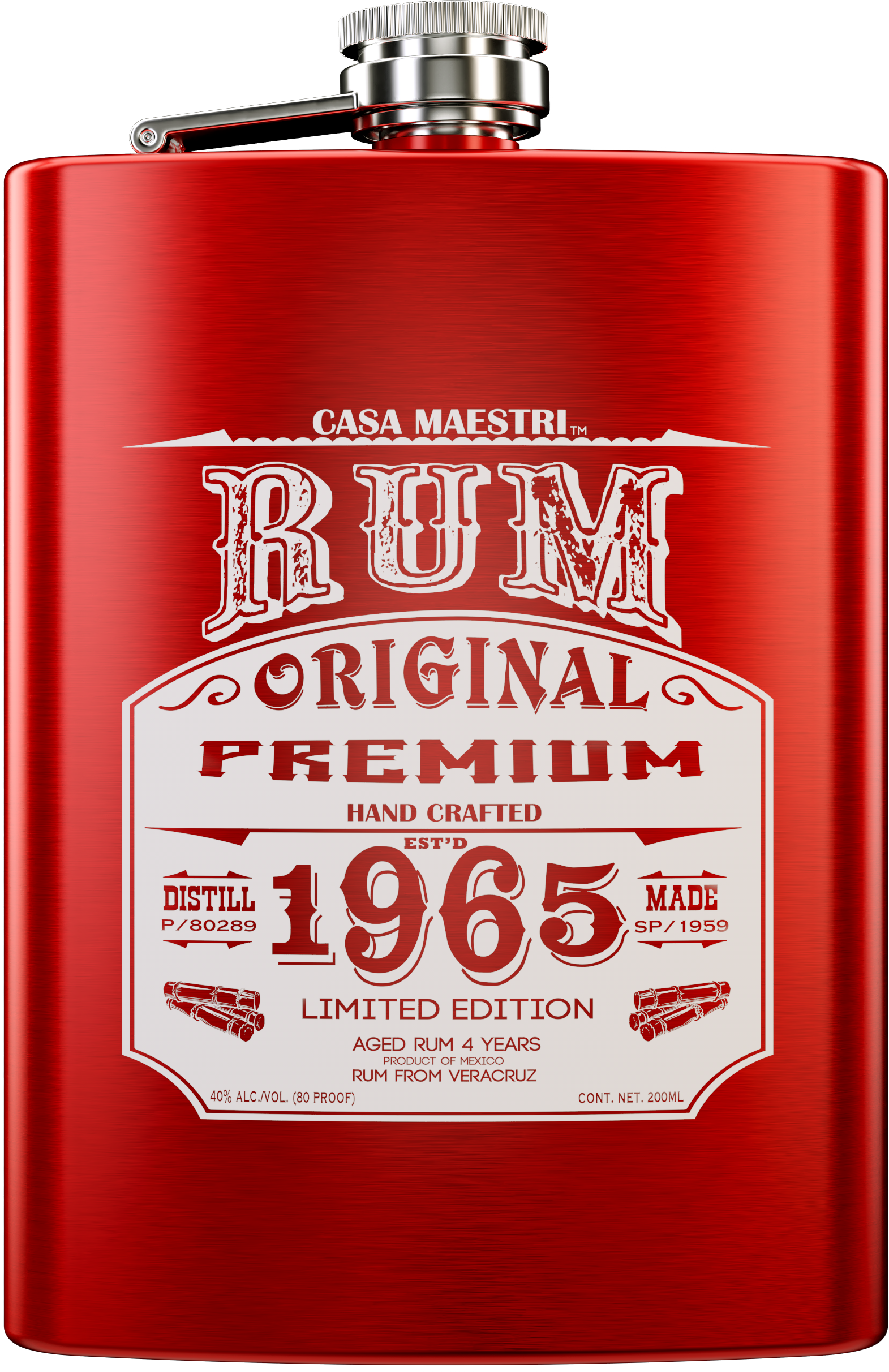 Buy Casa Maestri Rum Gold Flask 200ML Online -Craft City
