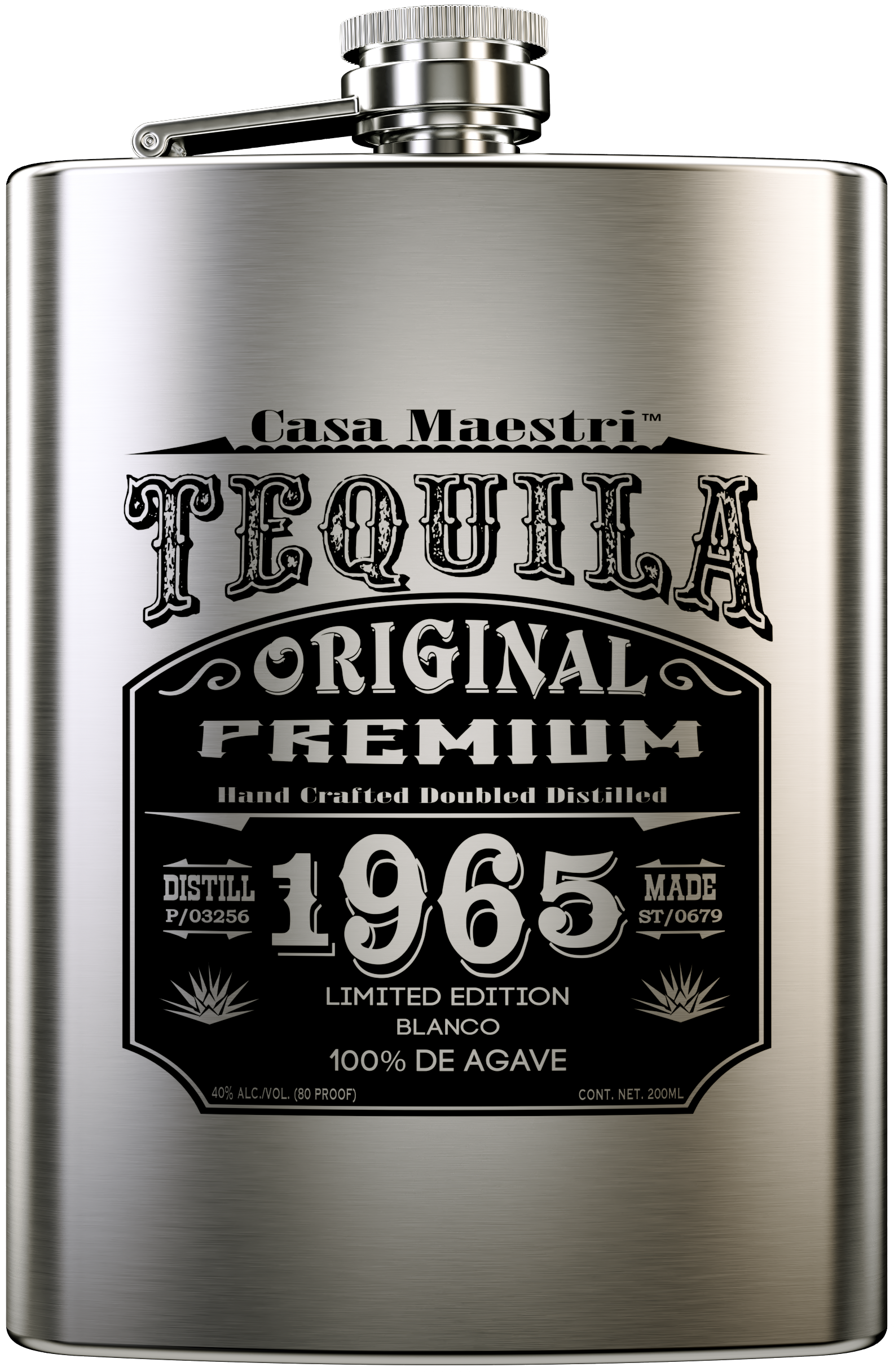 Buy Casa Maestri Tequila Blanco Flask 200ML Online -Craft City