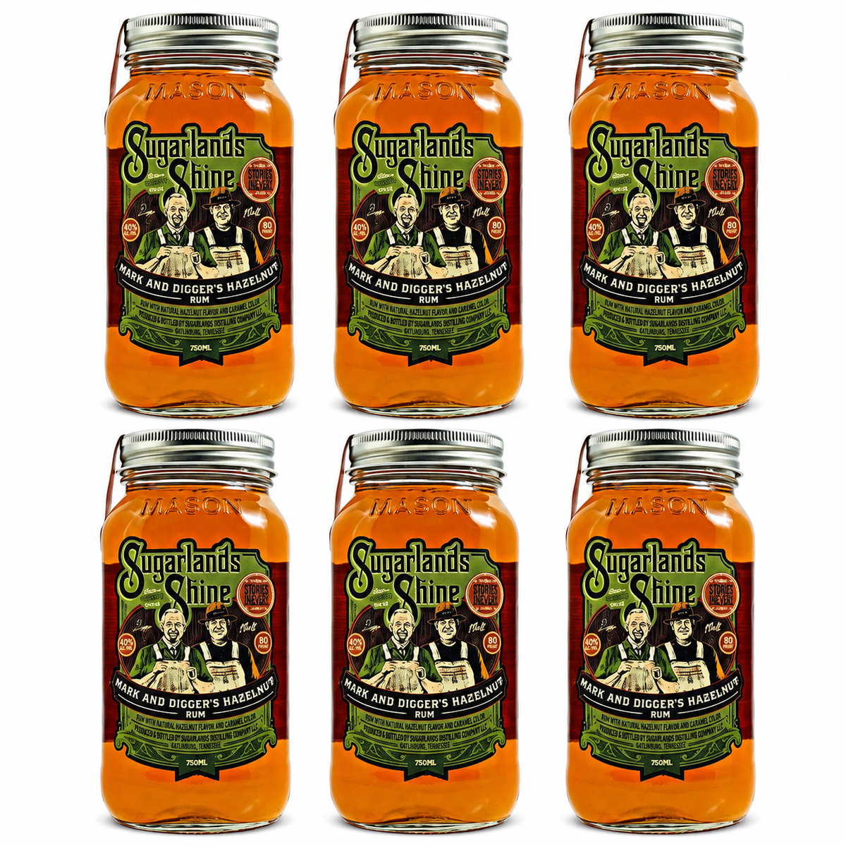 Sugarlands Mark & Digger Hazelnut Rum Moonshine 6pk Bundle