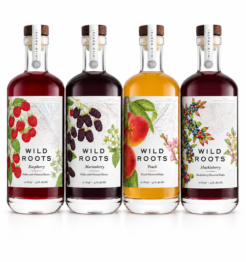 Wild Roots Raspberry, Marionberry, Peach & Huckleberry 4PK Bundle